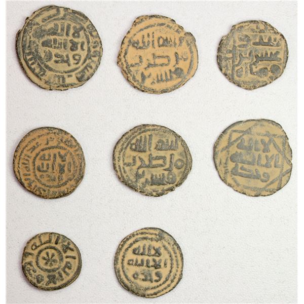 UMAYYAD: LOT of 8 copper coins