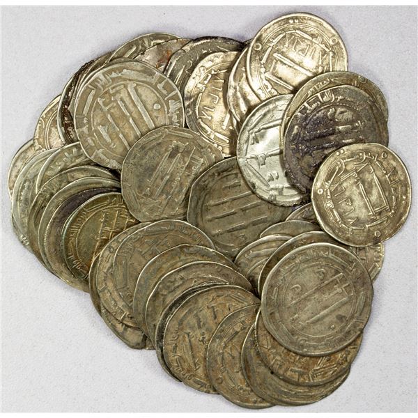 ABBASID: LOT of 50 silver dirhams