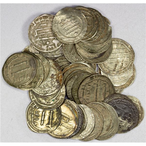 ABBASID: LOT of 50 silver dirhams