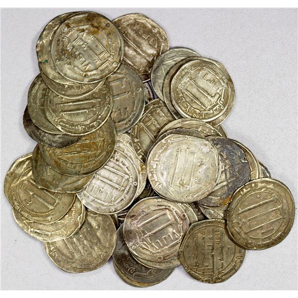 ABBASID: LOT of 50 silver dirhams