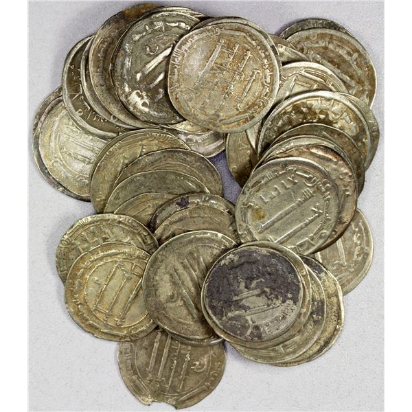 ABBASID: LOT of 50 silver dirhams