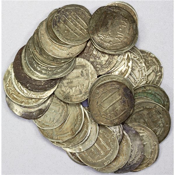 ABBASID: LOT of 50 silver dirhams