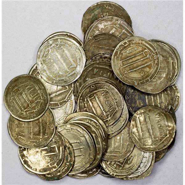 ABBASID: LOT of 50 silver dirhams