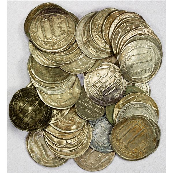 ABBASID: LOT of 50 silver dirhams