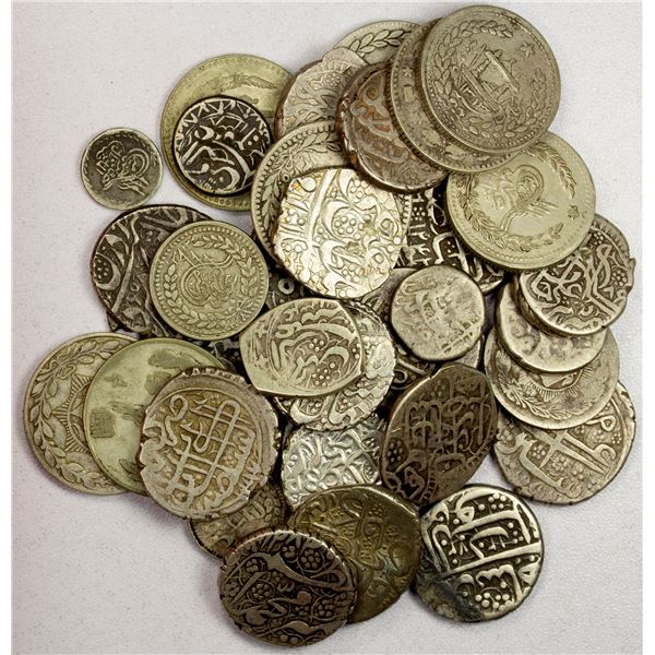 AFGHANISTAN: LOT of 35 silver coins