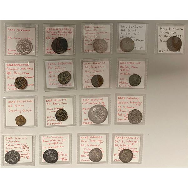 MEDIEVAL ISLAMIC: Early Pre-Reform, LOT of 7 copper, 7 silver, and 3 billon