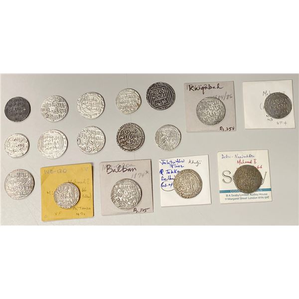 DELHI: LOT of 17 silver tankas