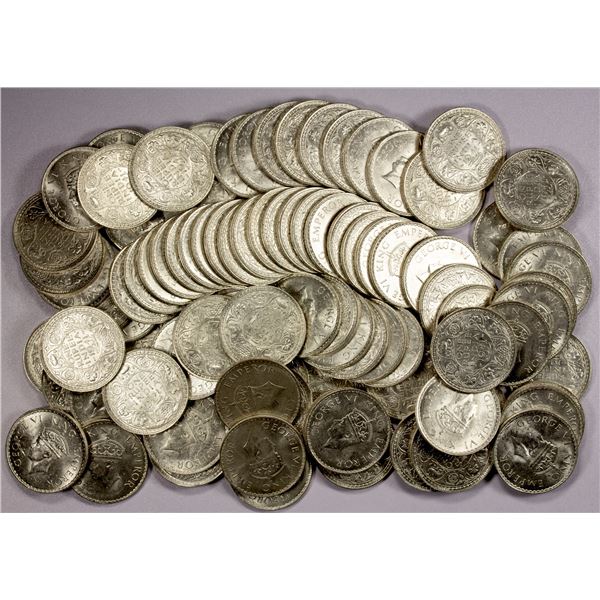 BRITISH INDIA: George VI, 1936-1947, LOT of 95 AR rupees, 1941(b)