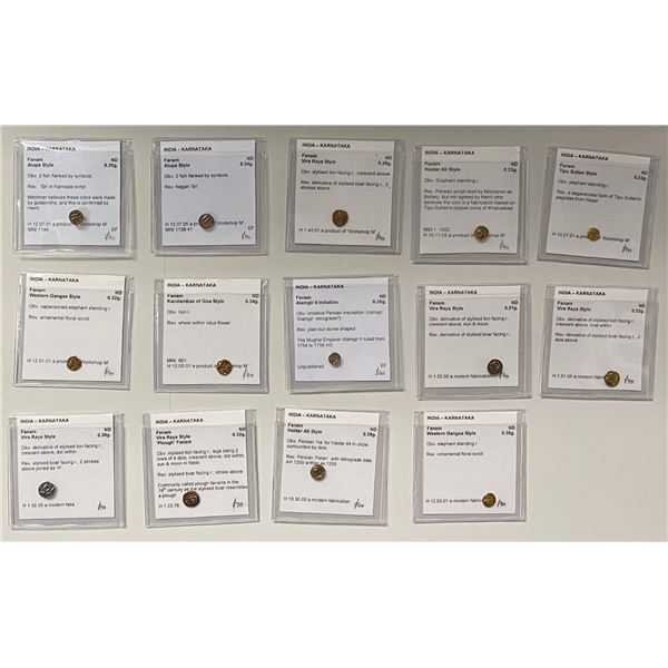INDIA: LOT of 14 fanams