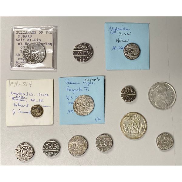 INDIA: LOT of 11 silver and 2 copper coins