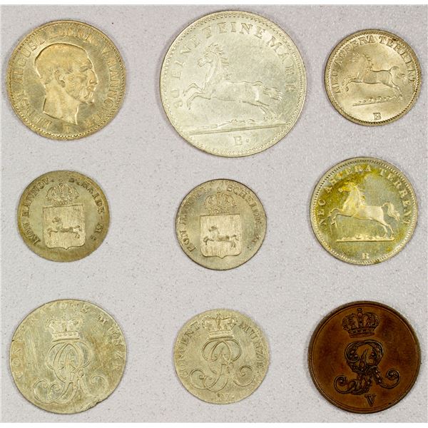 HANOVER: LOT of 9 coins