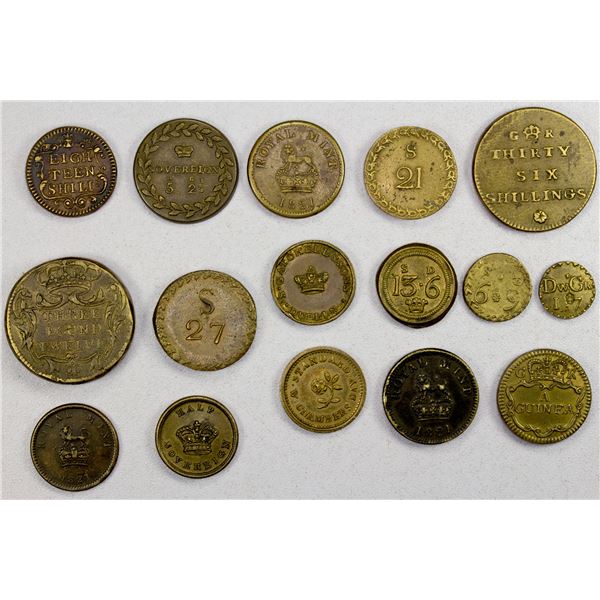 GREAT BRITAIN: LOT of 16 coin weights