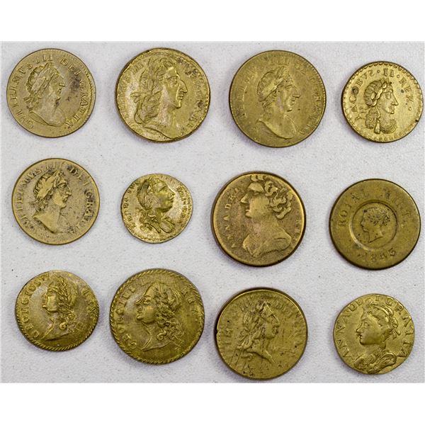 GREAT BRITAIN: LOT of 12 coin weights