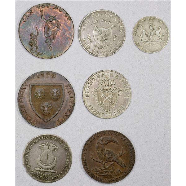 GREAT BRITAIN: LOT of 7 tokens