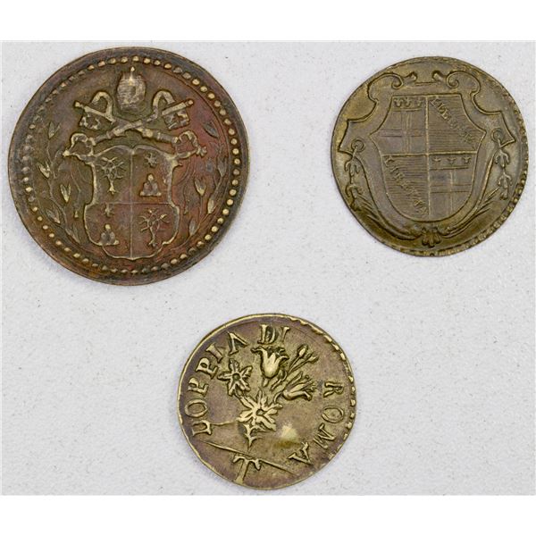 PAPAL STATES: LOT of 3 coin weights