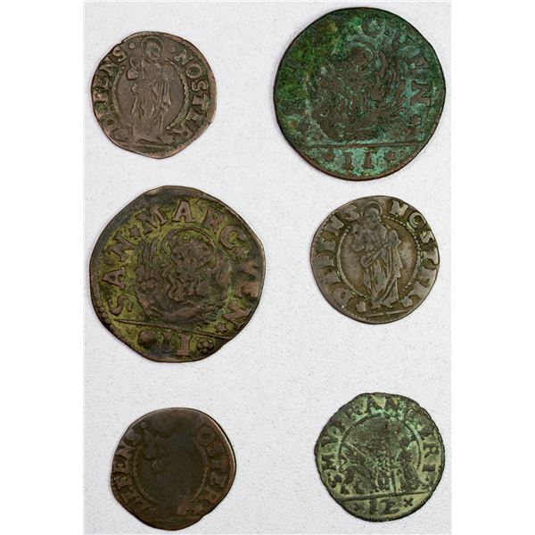 VENICE: LOT of 6 coppers