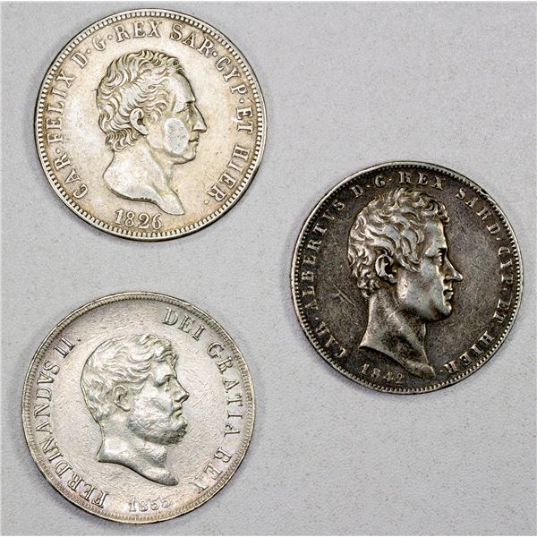 ITALIAN STATES: LOT of 3 silver crowns