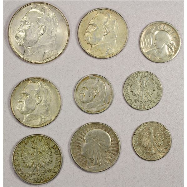 POLAND: LOT of 9 pieces