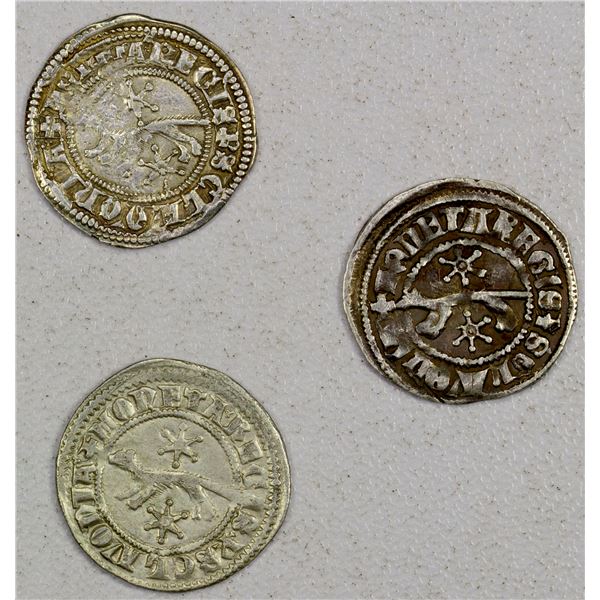 SLAVONIA: LOT of 3 AR denar, 1267-1272
