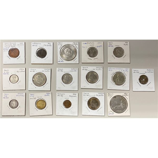 SPAIN: LOT of 16 coins