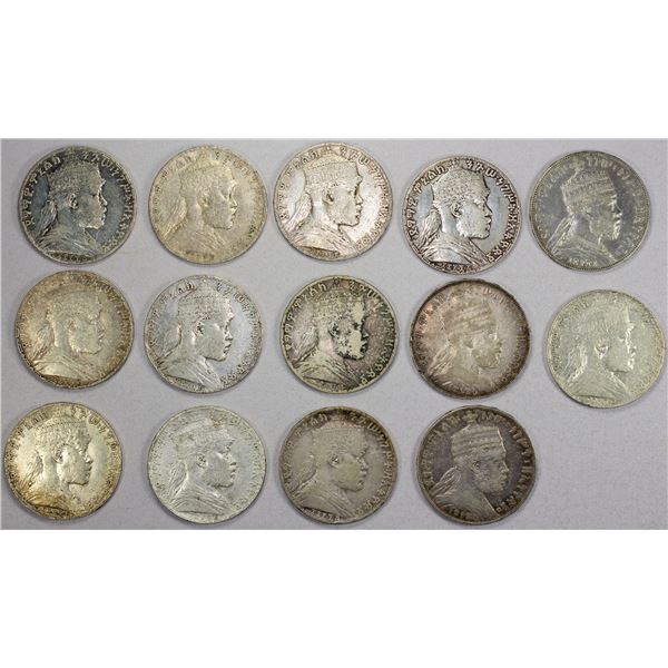 ETHIOPIA: LOT of 14 coins