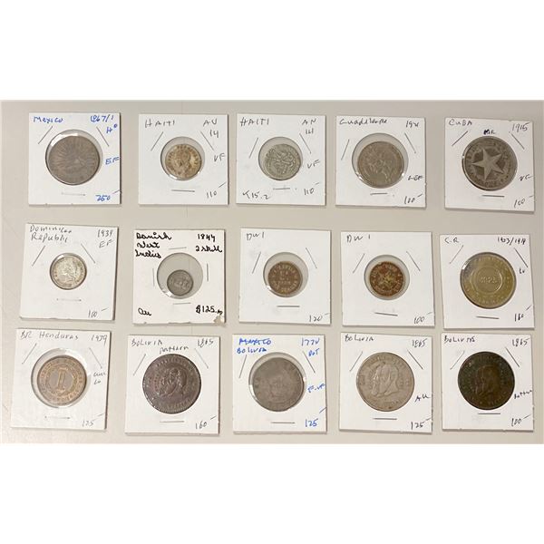 AMERICAS: LOT of 15 coins and tokens