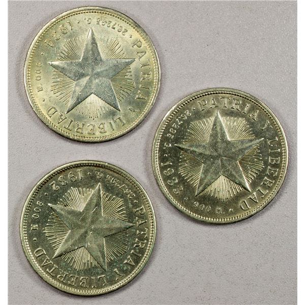 CUBA: LOT of 3 AR peso