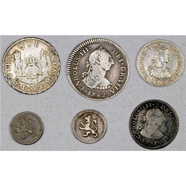 MEXICO: LOT of 6 silver coins