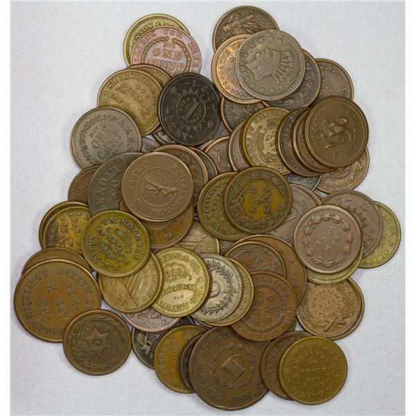 UNITED STATES: LOT of 73 AE cent tokens