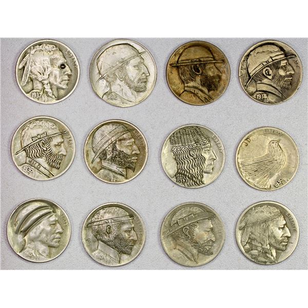 UNITED STATES: LOT of 12 hobo nickels