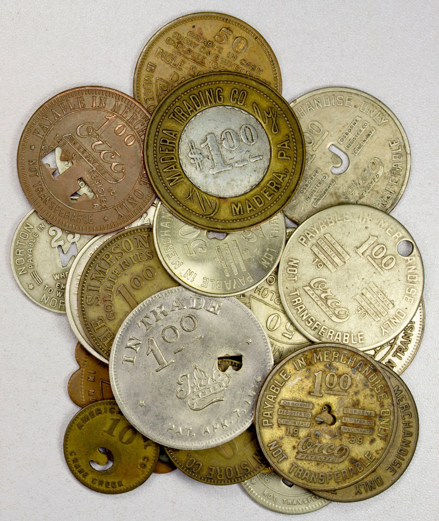 UNITED STATES: LOT of 23 coal mine tokens - Stephen Album Rare Coins