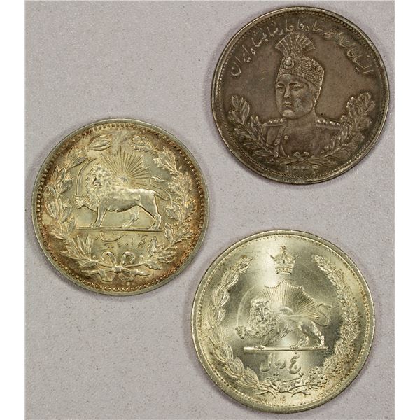IRAN: LOT of 3 silver crowns
