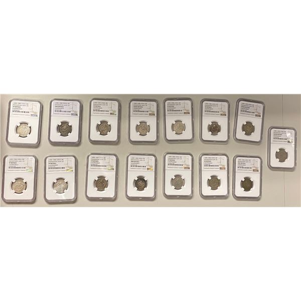 KWANGTUNG: LOT of 15 coins