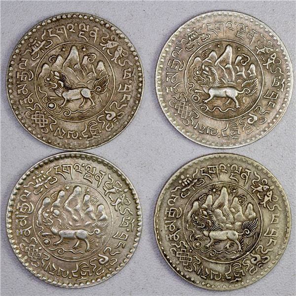 TIBET: LOT of 4 silver coins