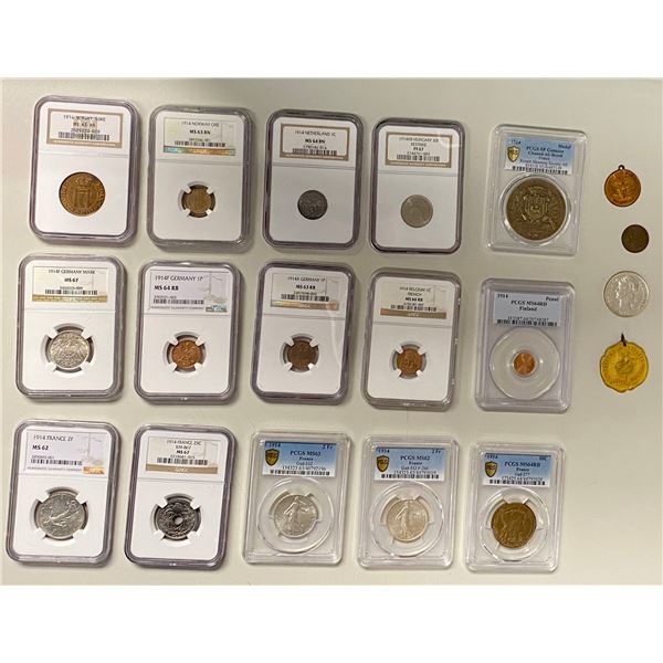 WORLDWIDE: LOT of 19 coins and medals