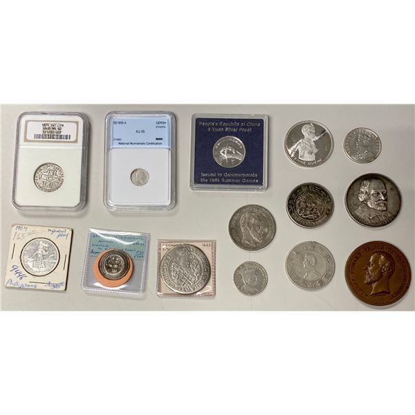 WORLDWIDE: LOT of 14 coins and medals