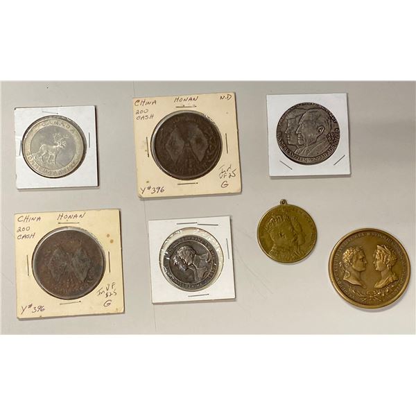 WORLDWIDE: LOT of 7 coins and medals