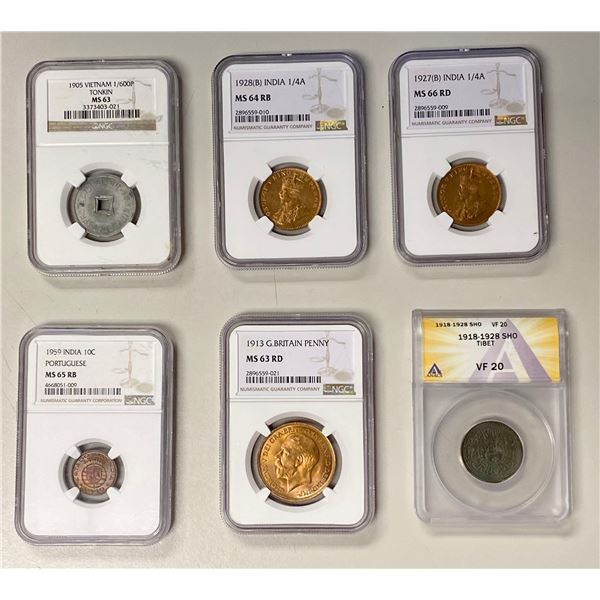 WORLDWIDE: LOT of 6 coins