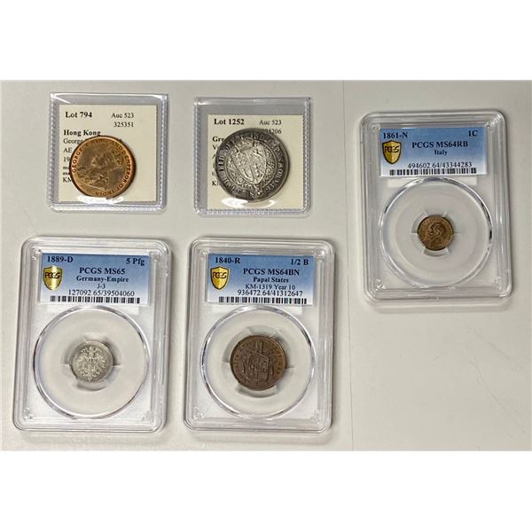 WORLDWIDE: LOT of 5 coins