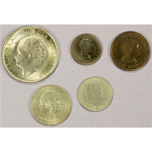 WORLDWIDE: LOT of 5 coins