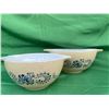 Image 2 : TWO Pyrex Mixing Bowls Homestead Brown Tan W/Speckled Blue