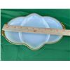 Image 4 : FIRE KING Oven Ware Divided White Glass Oval Dish Gold Trim