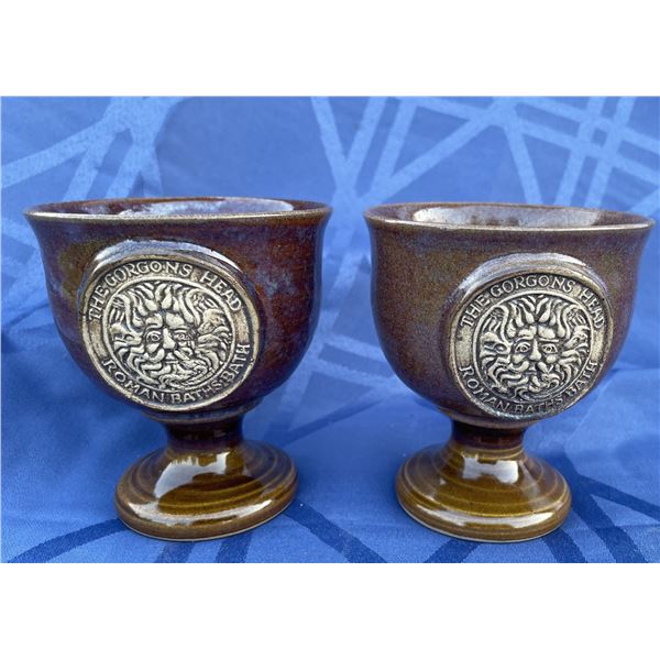 Roman Baths The Gorgons Head Glazed Pottery goblets