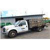 Image 1 : (867069) 2015 Ford F350 Stake Body 12' w/ Liftgate, 50453 Miles, Lic. 379TVZ (Starts & Runs - See Vi