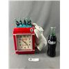 Image 1 : Vintage Coca-Cola Am Radio "Bottle" & Battery Operated Clock w/ Built In Coin Bank
