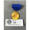 Image 2 : Green Enamel Gold Plated Highland Games Medal 1950's