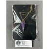 Image 1 : New In Package Amethyst Pendant on Gold Plated Chain