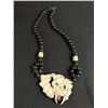 Image 2 : Rare Vintage Elephant Lidded Box, M.O.P. Necklace, Stone Beads & Shot Glass