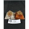 Image 1 : 2 - 2" Pyramids - Moonstone & Carnelian. Retails $300.00 Each