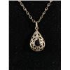 Image 2 : Vintage Sterling Silver Black Onyx stones Pendant & Chain Necklace